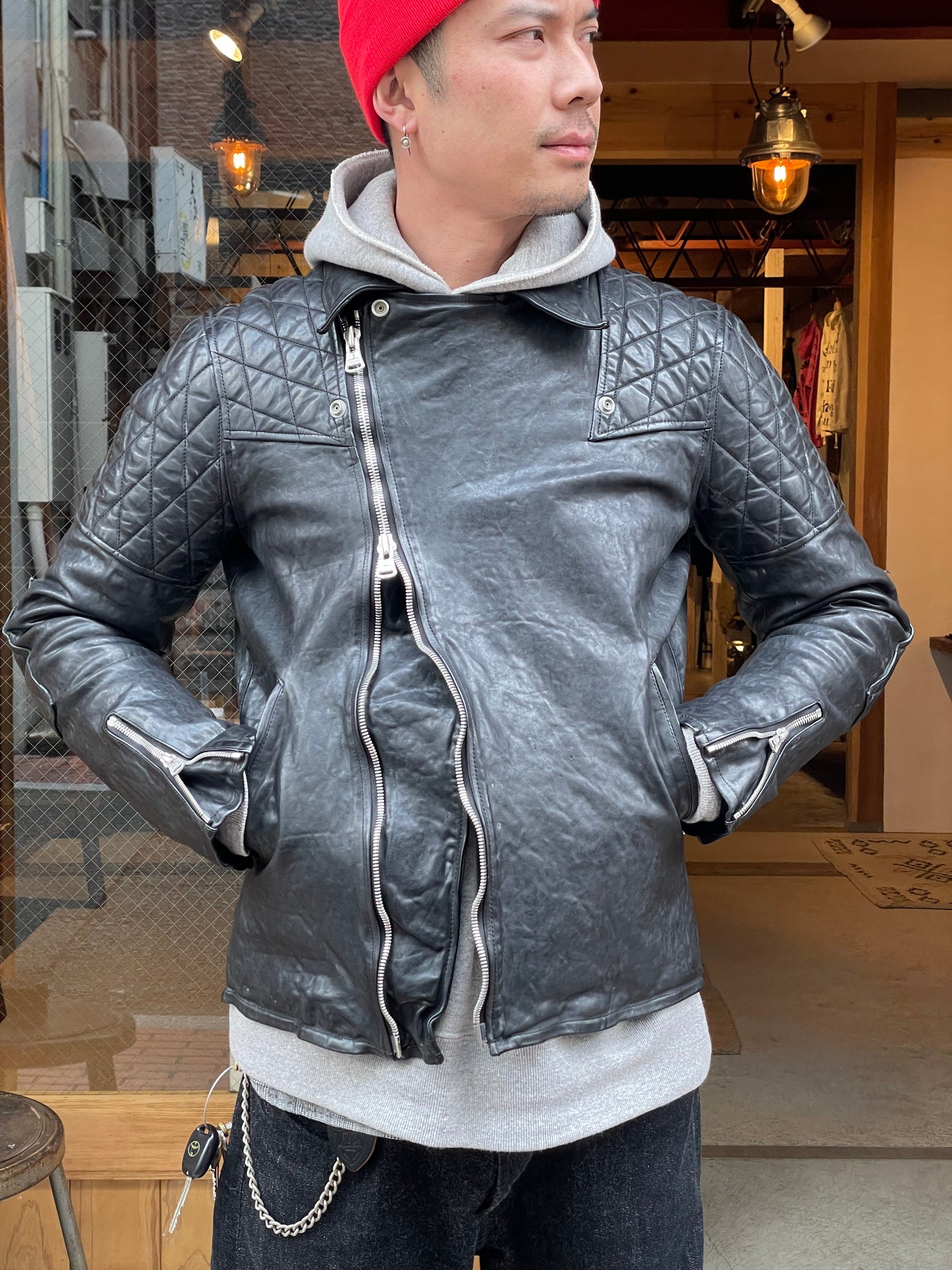FRENCH SHOULDER “GARMENT-DYED” PADDED DOUBLE RIDERS【PADDED QUILT LINING】