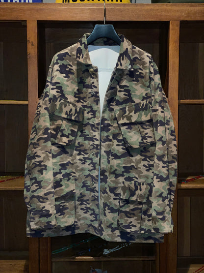 ISAMUKATAYAMA  BACKLASH PIG SUEDE “CAMO PRINT” MILITARY JACKET