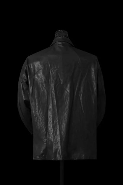 ISAMUKATAYAMA  BACKLASH JAPAN STEER WHITE+MIMOSA/TANNED 0.6mm “GARMENT-DYED” OPEN COLLAR SHIRT L/S