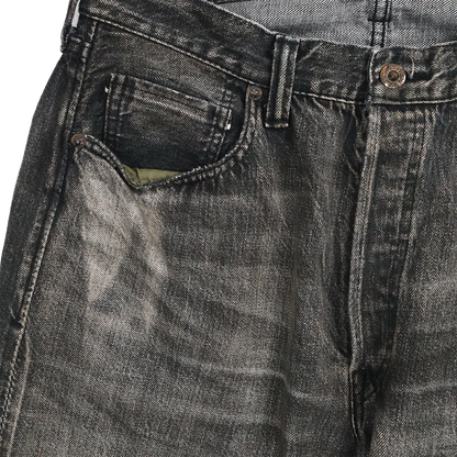 FULLCOUNT S0105BKSSHW WWII Model 11.5oz Black Denim Pants HW “Master Of Reality”