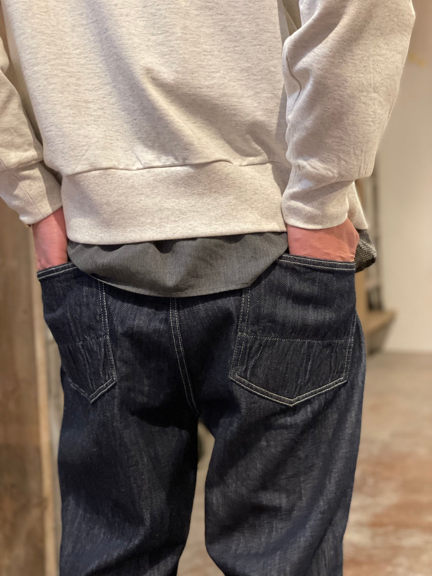 H.UNIT®︎ Denim work easy pants (One wash)