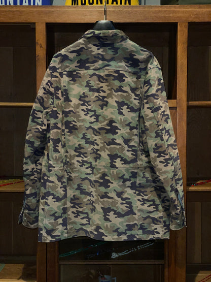 ISAMUKATAYAMA  BACKLASH PIG SUEDE “CAMO PRINT” MILITARY JACKET