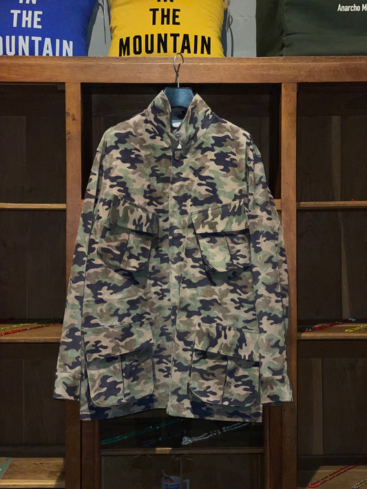 ISAMUKATAYAMA  BACKLASH PIG SUEDE “CAMO PRINT” MILITARY JACKET