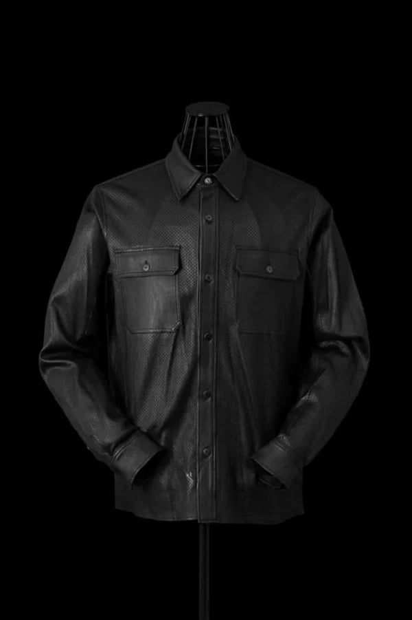ISAMU KATAYAMA BACKLASH PUNCHING STRETCH DEERSKIN SHIRT
