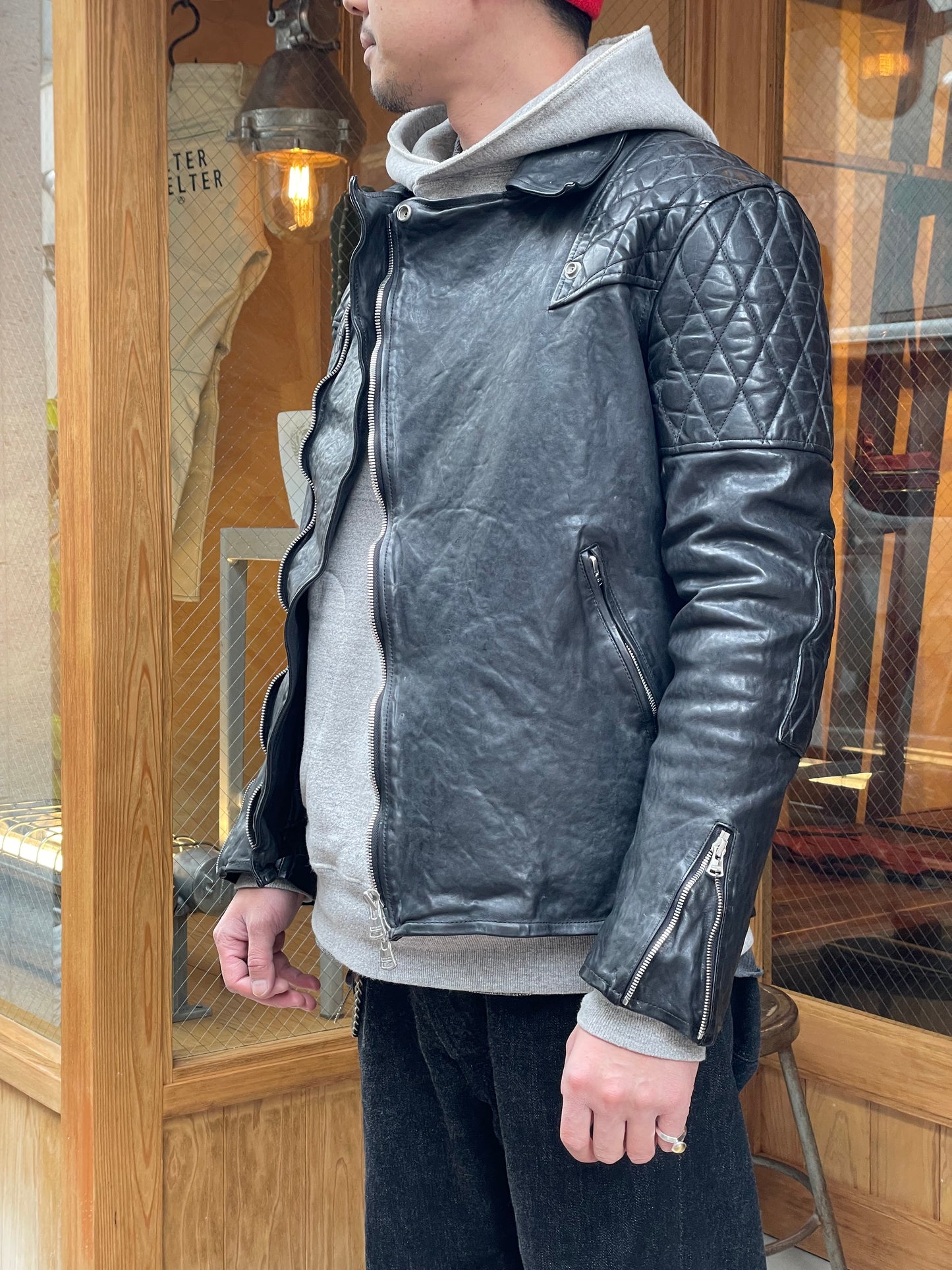 FRENCH SHOULDER “GARMENT-DYED” PADDED DOUBLE RIDERS【PADDED QUILT LINING】