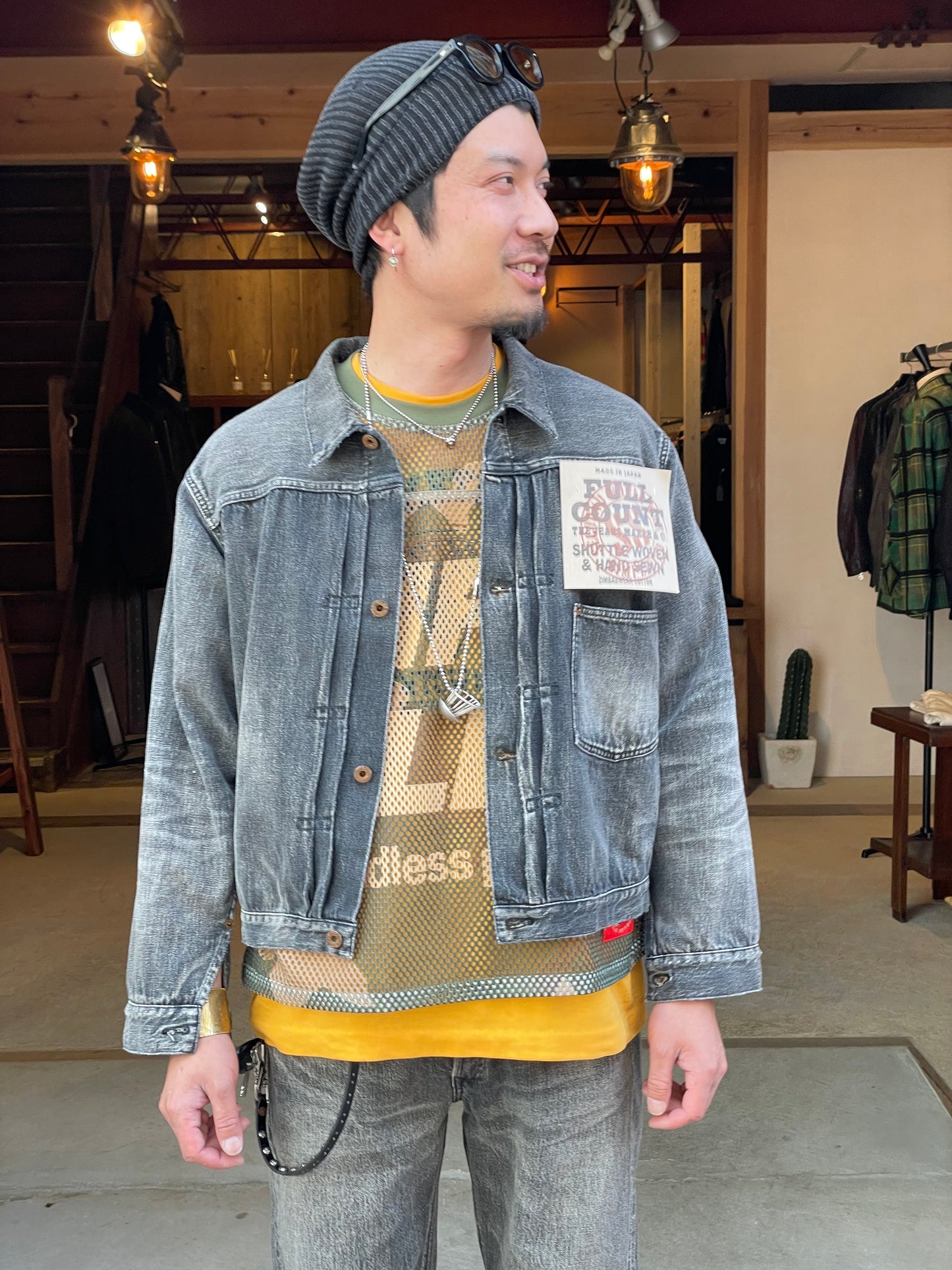 FULLCOUNT S2107BKSSHW WWII Model 11.5oz Black Denim Jacket HW “Master Of Reality”