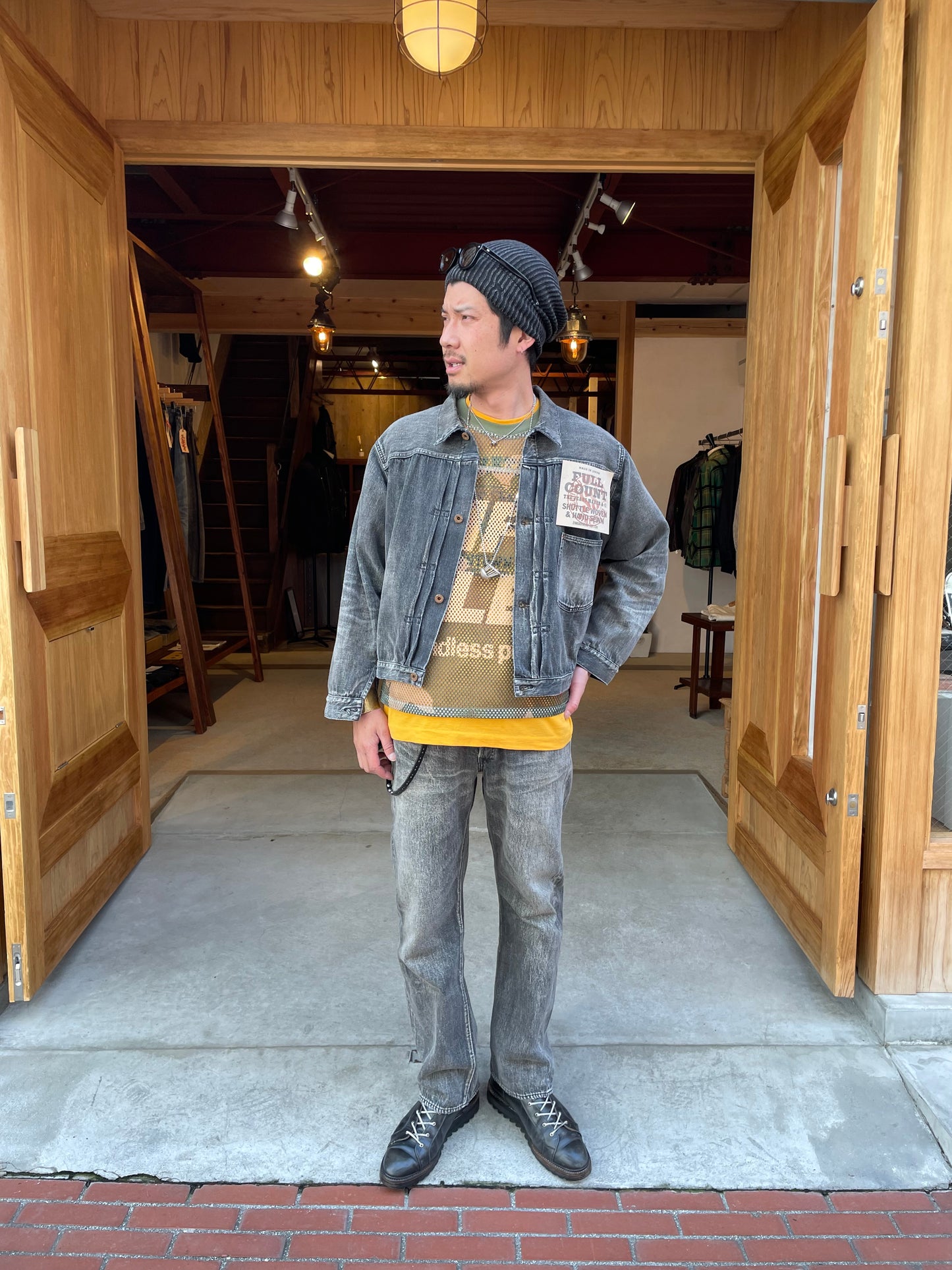 FULLCOUNT S2107BKSSHW WWII Model 11.5oz Black Denim Jacket HW “Master Of Reality”