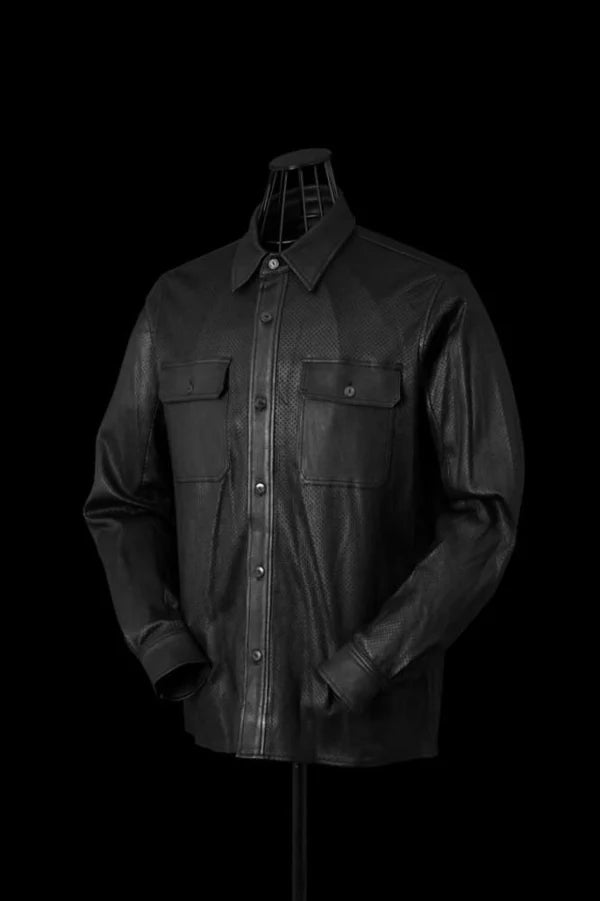 ISAMU KATAYAMA BACKLASH PUNCHING STRETCH DEERSKIN SHIRT