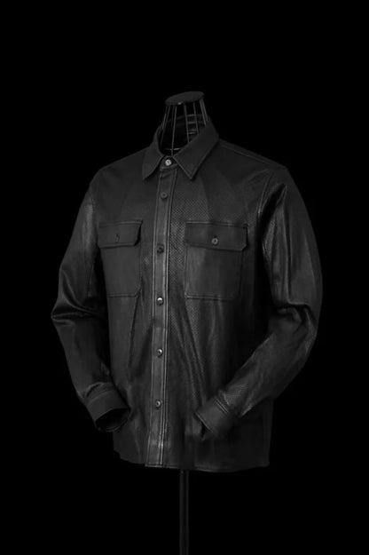 ISAMU KATAYAMA BACKLASH PUNCHING STRETCH DEERSKIN SHIRT