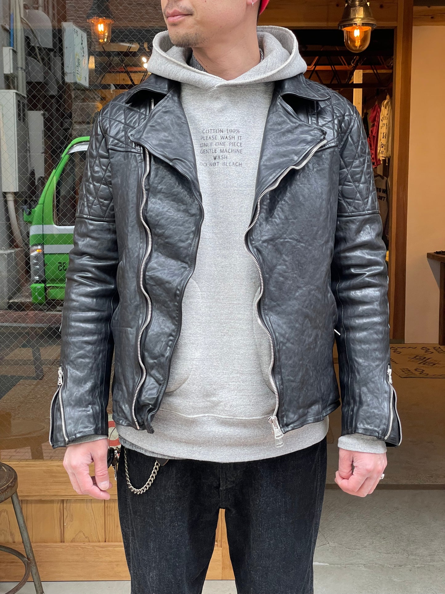 FRENCH SHOULDER “GARMENT-DYED” PADDED DOUBLE RIDERS【PADDED QUILT LINING】