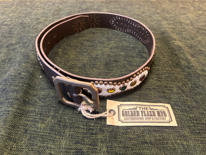 LEATHER STUDDED BELT(PEANUTS)